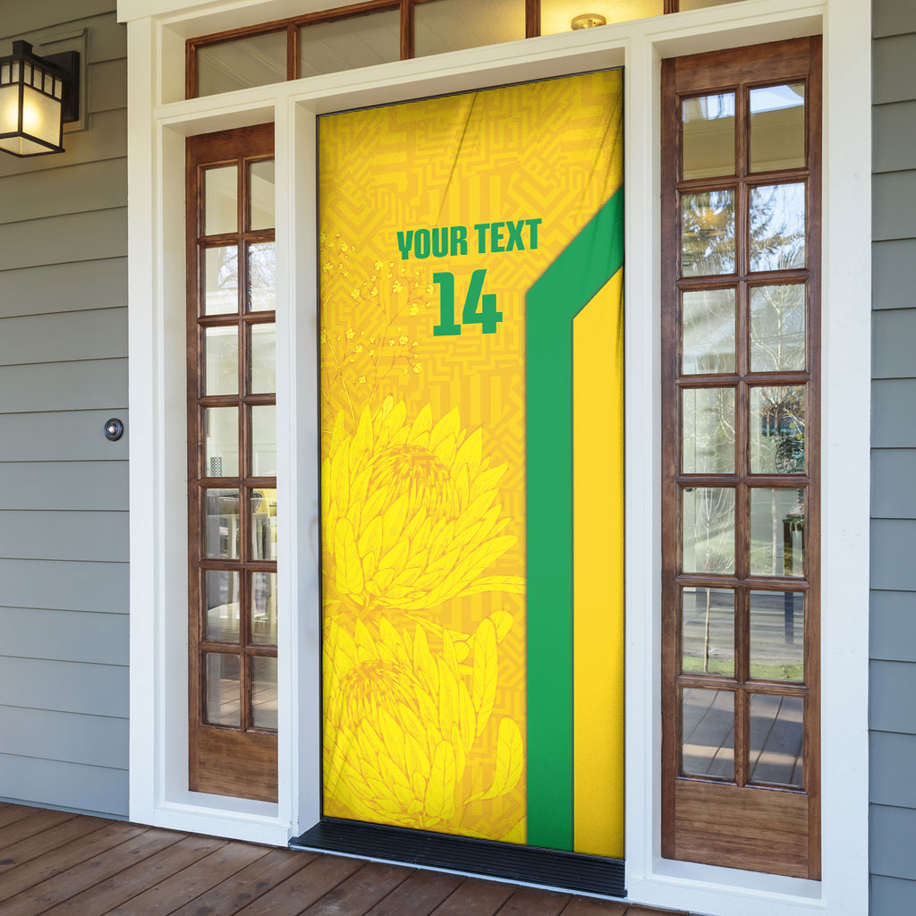 South Africa Soccer Custom Door Cover Banyana Banyana Protea Yellow Version