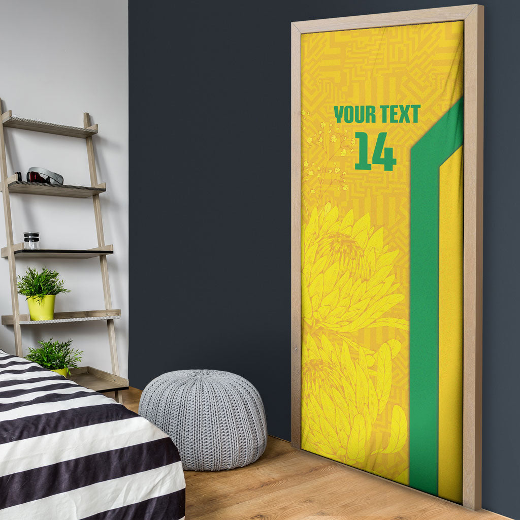 South Africa Soccer Custom Door Cover Banyana Banyana Protea Yellow Version