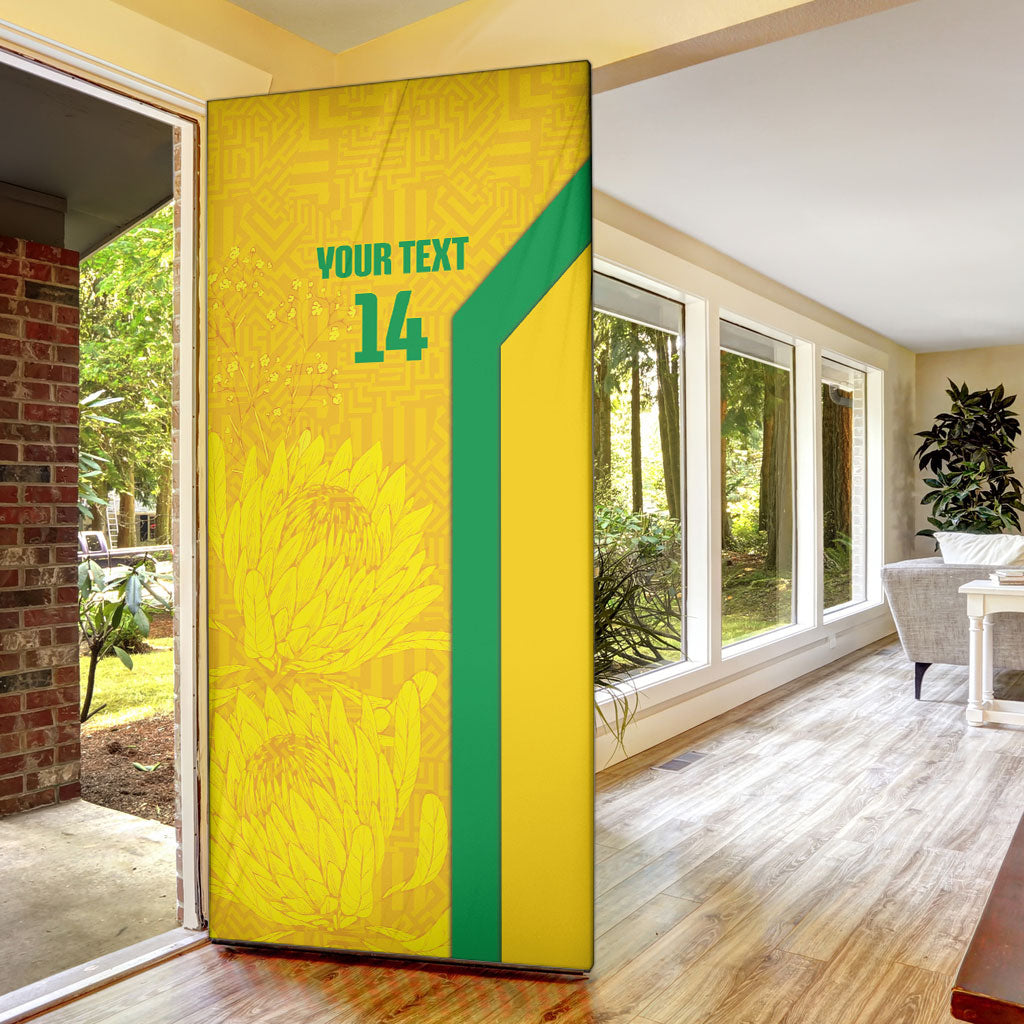 South Africa Soccer Custom Door Cover Banyana Banyana Protea Yellow Version