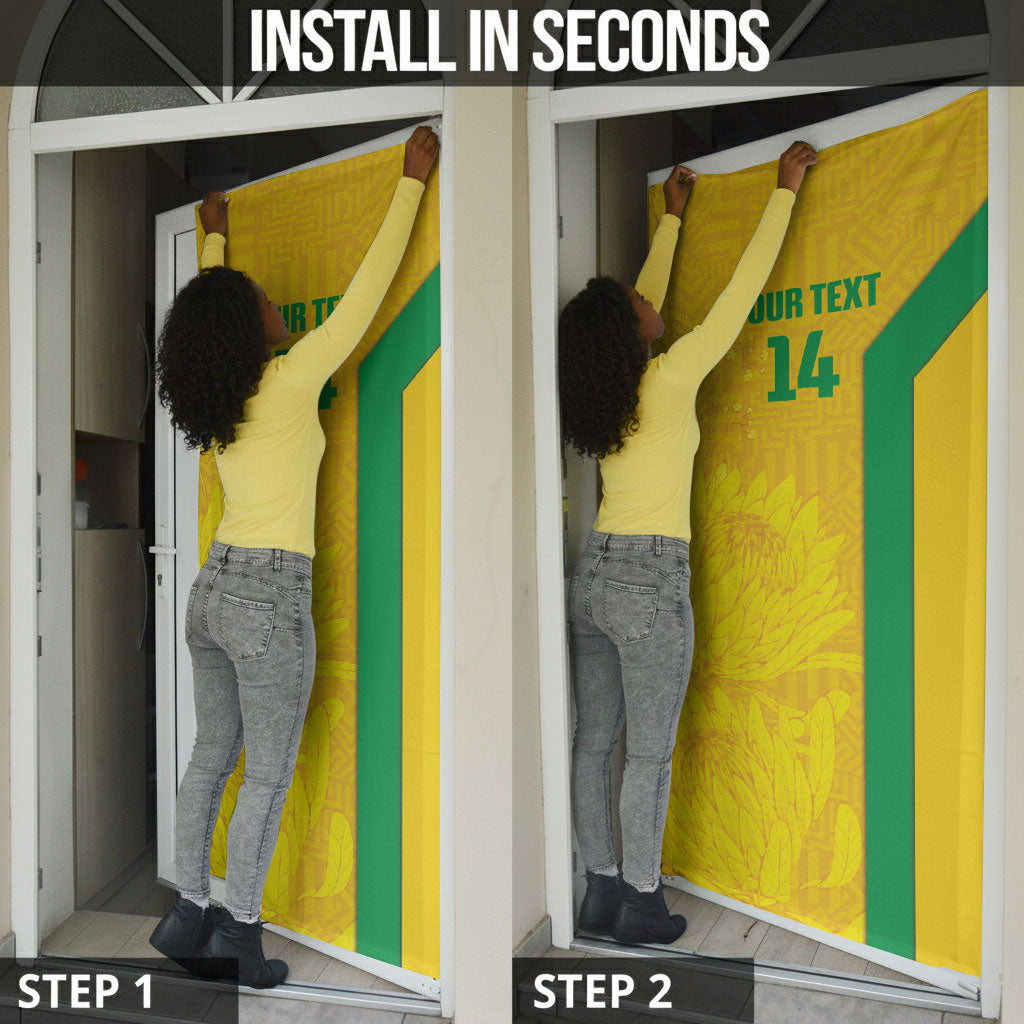 South Africa Soccer Custom Door Cover Banyana Banyana Protea Yellow Version