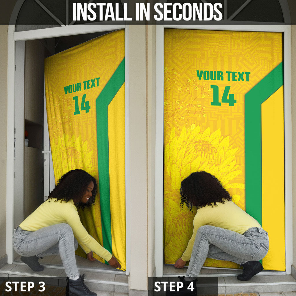 South Africa Soccer Custom Door Cover Banyana Banyana Protea Yellow Version