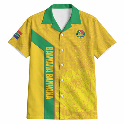 South Africa Soccer Custom Hawaiian Shirt Banyana Banyana Protea Yellow Version