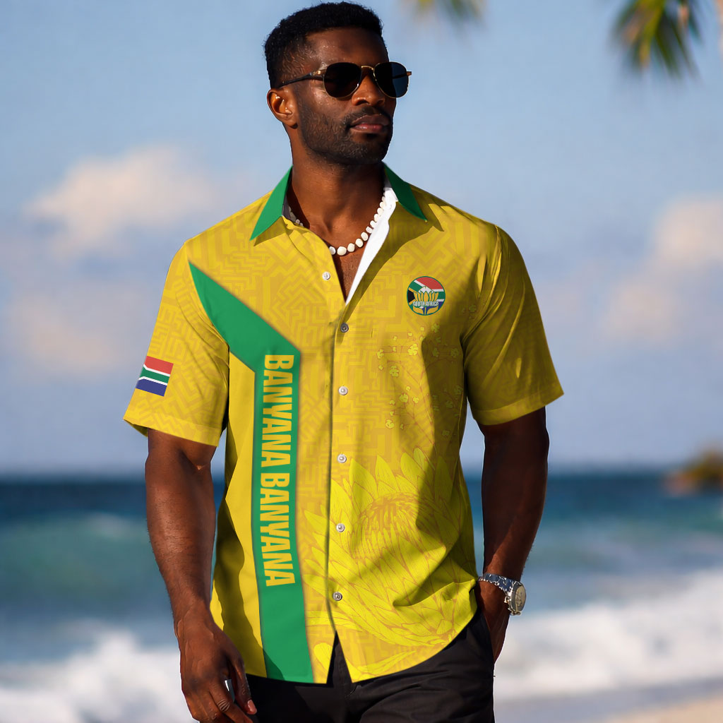 South Africa Soccer Custom Hawaiian Shirt Banyana Banyana Protea Yellow Version
