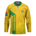 South Africa Soccer Custom Hockey Jersey Banyana Banyana Protea Yellow Version