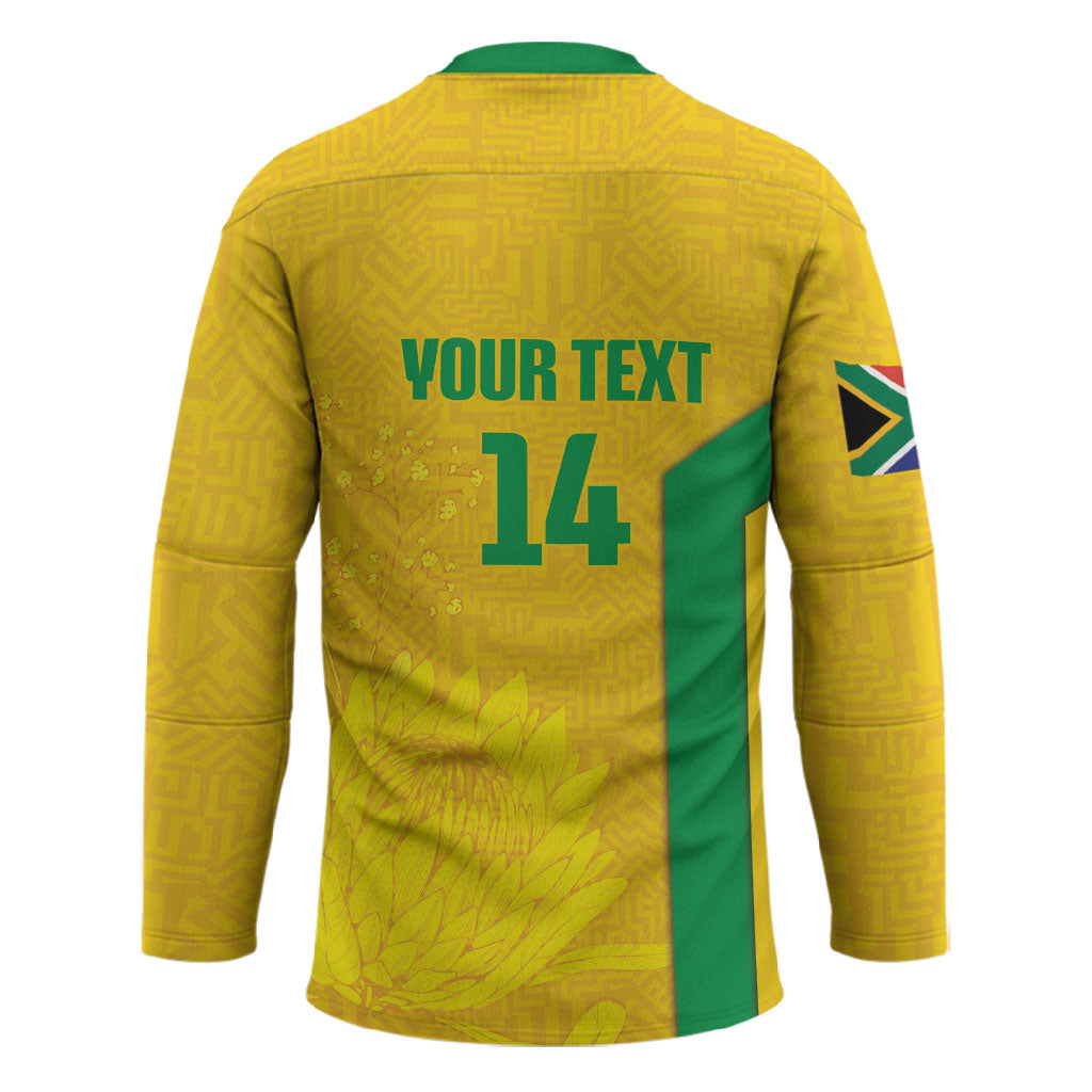 South Africa Soccer Custom Hockey Jersey Banyana Banyana Protea Yellow Version