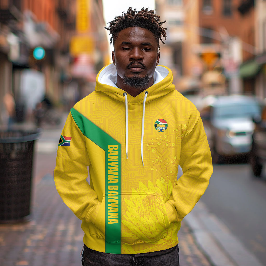 South Africa Soccer Custom Hoodie Banyana Banyana Protea Yellow Version