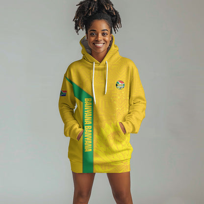South Africa Soccer Custom Hoodie Dress Banyana Banyana Protea Yellow Version