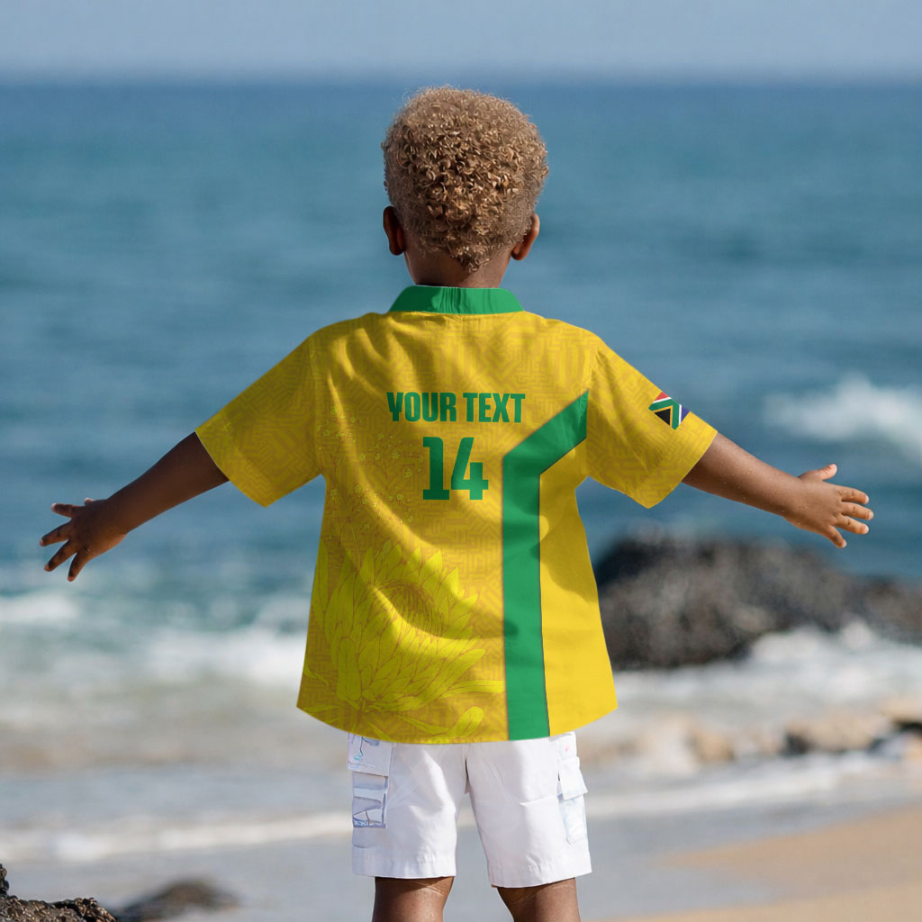 South Africa Soccer Custom Kid Hawaiian Shirt Banyana Banyana Protea Yellow Version
