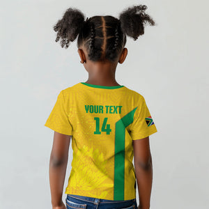 South Africa Soccer Custom Kid T shirt Banyana Banyana Protea Yellow Version