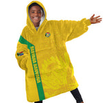 South Africa Soccer Custom Kid Wearable Blanket Hoodie Banyana Banyana Protea Yellow Version
