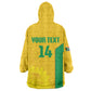 South Africa Soccer Custom Kid Wearable Blanket Hoodie Banyana Banyana Protea Yellow Version