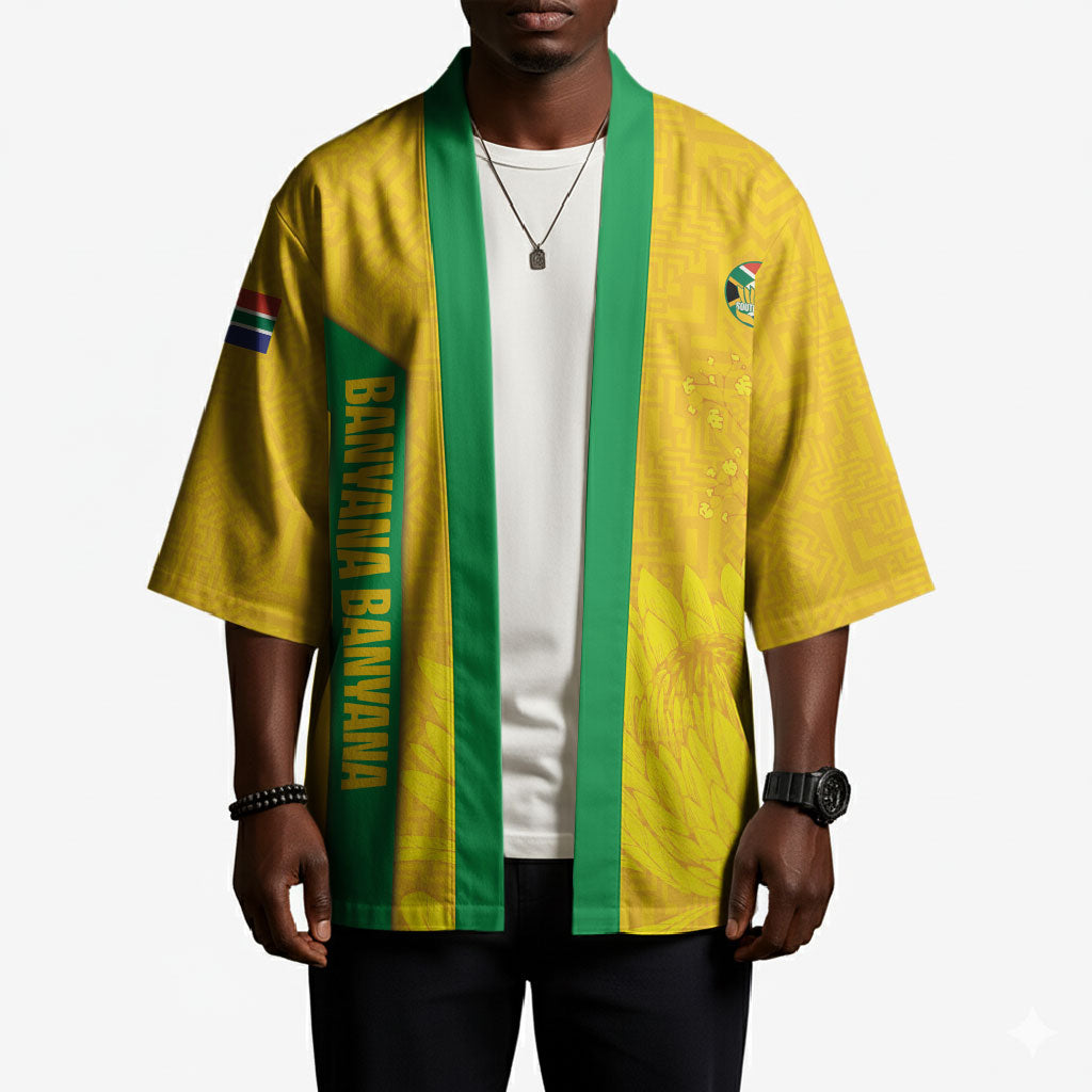 South Africa Soccer Custom Kimono Banyana Banyana Protea Yellow Version