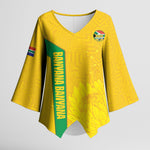 South Africa Soccer Custom Kimono Sleeve Blouse Banyana Banyana Protea Yellow Version