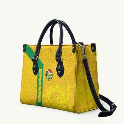 South Africa Soccer Leather Bag Banyana Banyana Protea Yellow Version