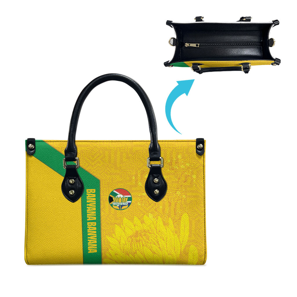 South Africa Soccer Leather Bag Banyana Banyana Protea Yellow Version