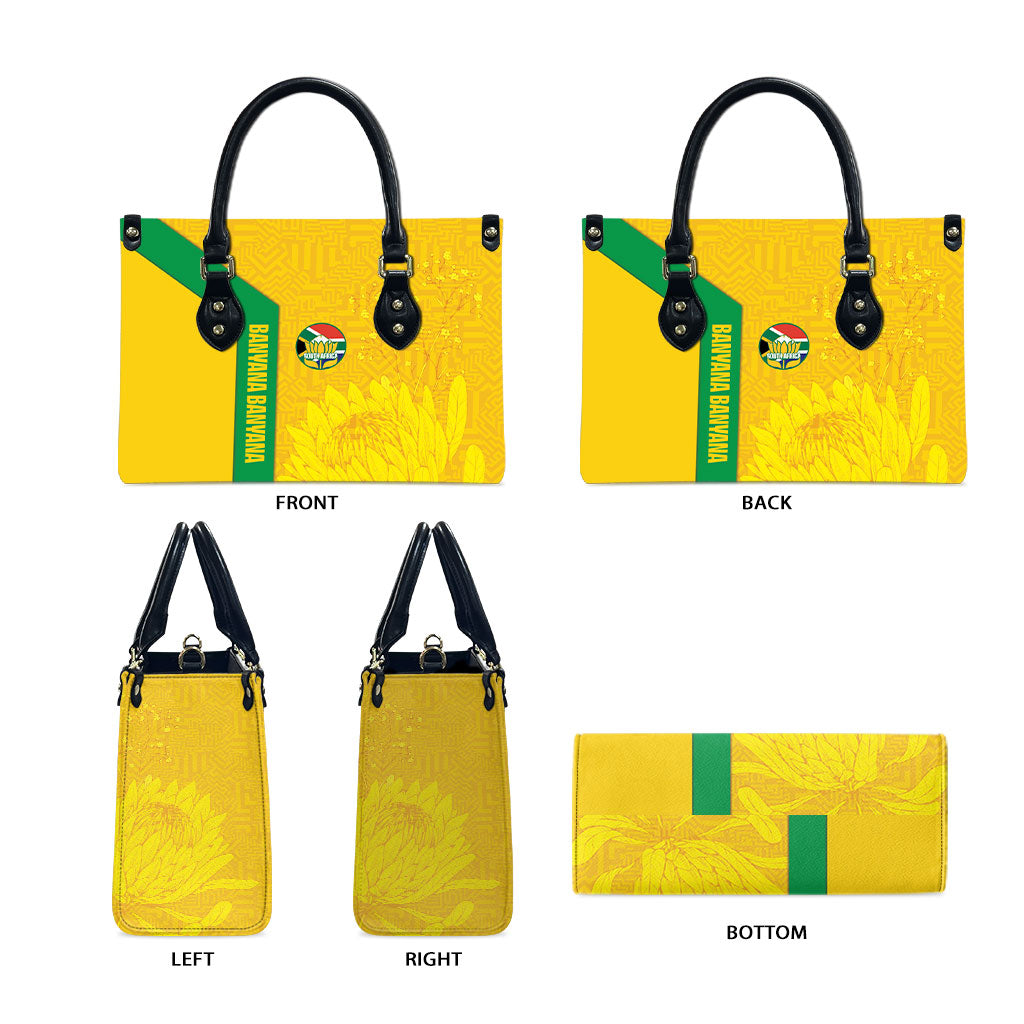 South Africa Soccer Leather Bag Banyana Banyana Protea Yellow Version