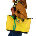 South Africa Soccer Leather Tote Bag Banyana Banyana Protea Yellow Version