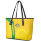South Africa Soccer Leather Tote Bag Banyana Banyana Protea Yellow Version