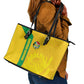 South Africa Soccer Leather Tote Bag Banyana Banyana Protea Yellow Version