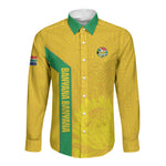 South Africa Soccer Custom Long Sleeve Button Shirt Banyana Banyana Protea Yellow Version