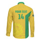 South Africa Soccer Custom Long Sleeve Button Shirt Banyana Banyana Protea Yellow Version