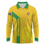 South Africa Soccer Custom Long Sleeve Polo Shirt Banyana Banyana Protea Yellow Version