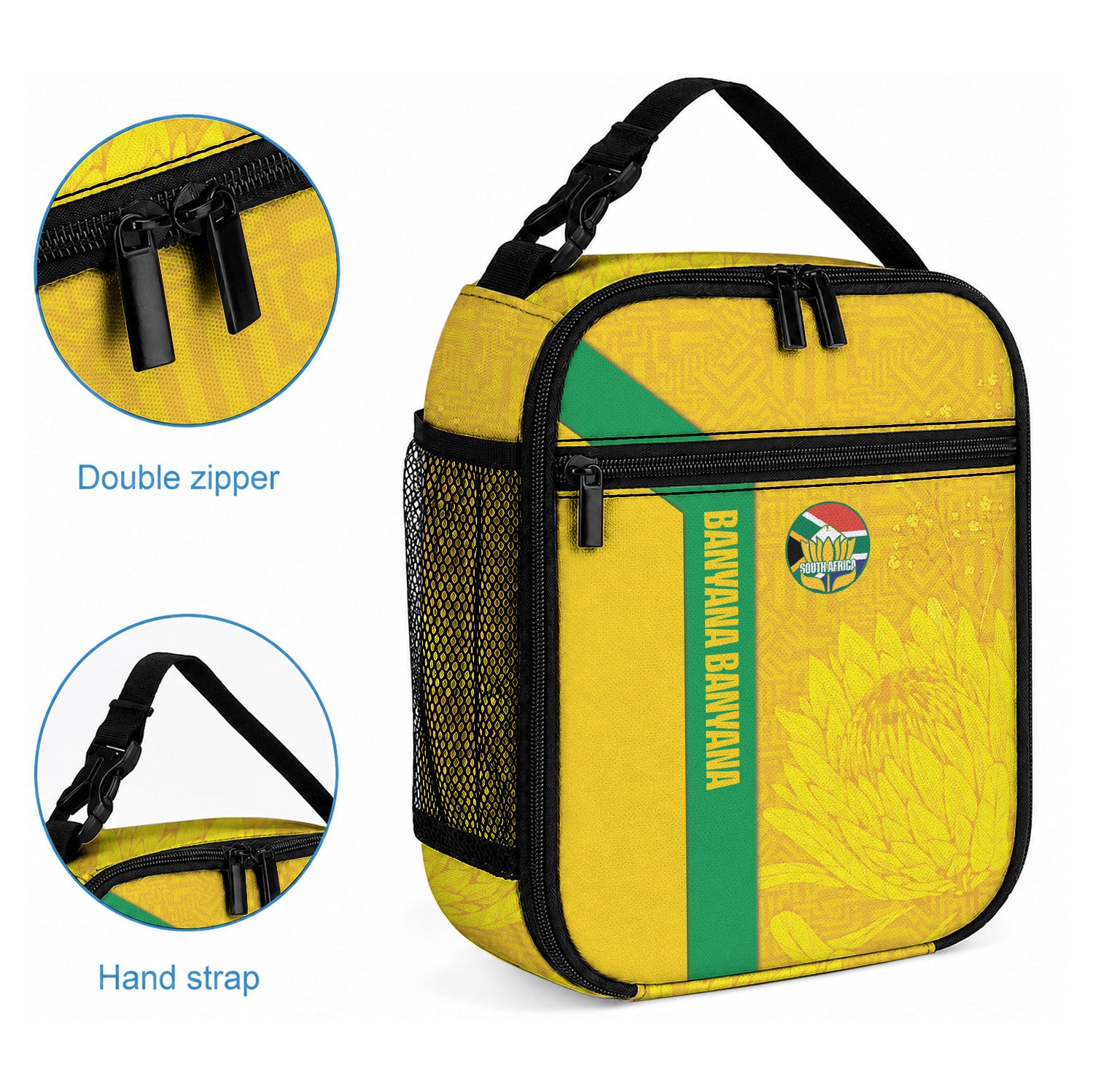 South Africa Soccer Lunch Bag Banyana Banyana Protea Yellow Version