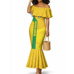 South Africa Soccer Custom Mermaid Dress Banyana Banyana Protea Yellow Version