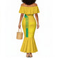South Africa Soccer Custom Mermaid Dress Banyana Banyana Protea Yellow Version