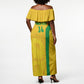 South Africa Soccer Custom Off Shoulder Maxi Dress Banyana Banyana Protea Yellow Version