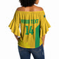 South Africa Soccer Custom Off Shoulder Wrap Waist Top Banyana Banyana Protea Yellow Version