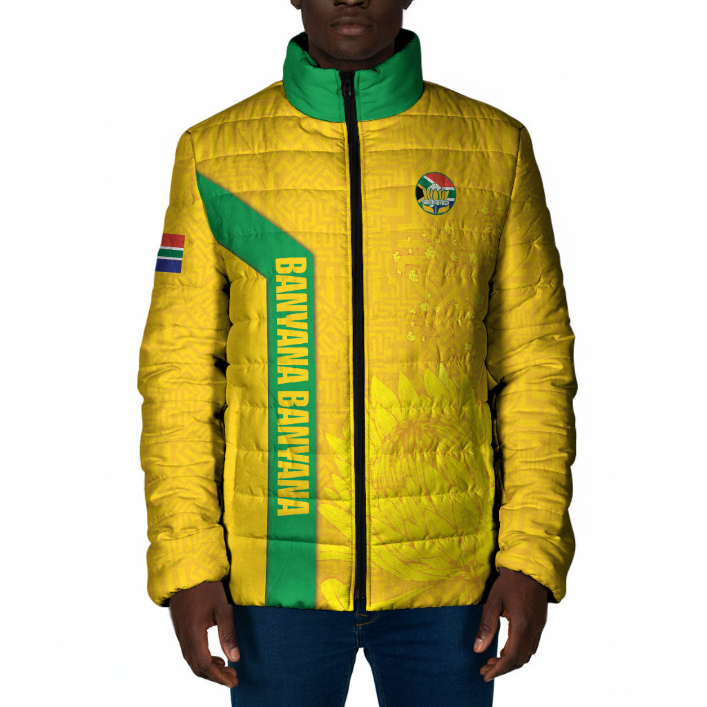 South Africa Soccer Custom Padded Jacket Banyana Banyana Protea Yellow Version