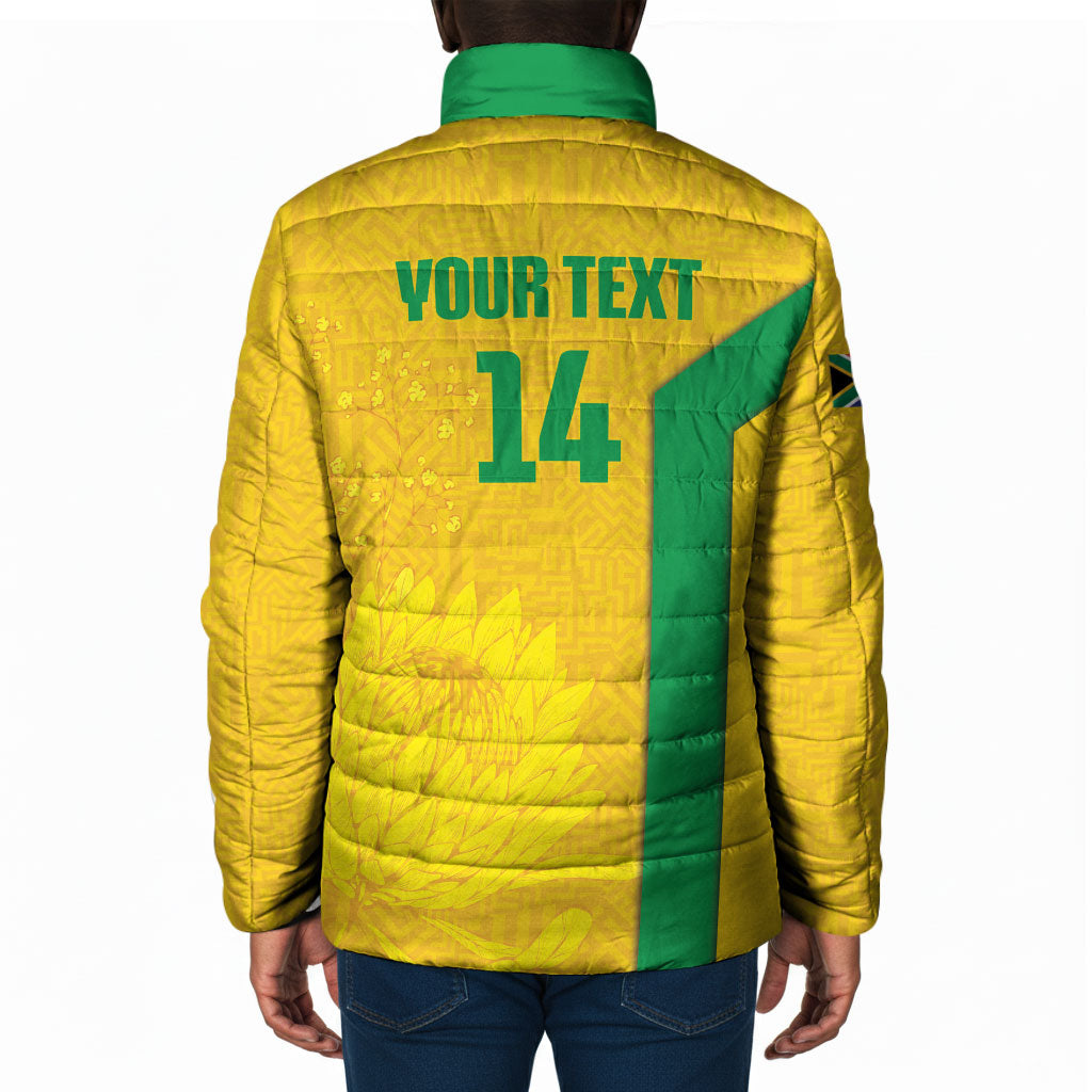 South Africa Soccer Custom Padded Jacket Banyana Banyana Protea Yellow Version