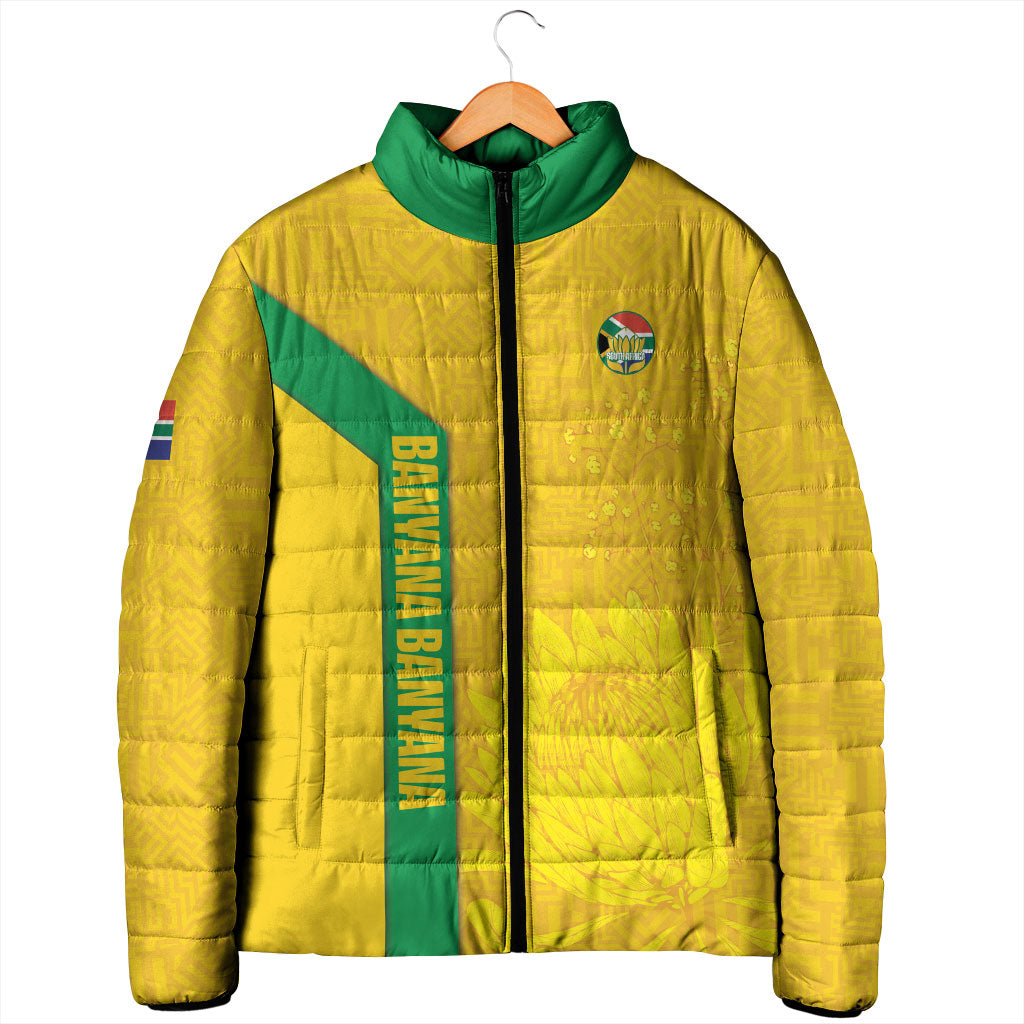 South Africa Soccer Custom Padded Jacket Banyana Banyana Protea Yellow Version