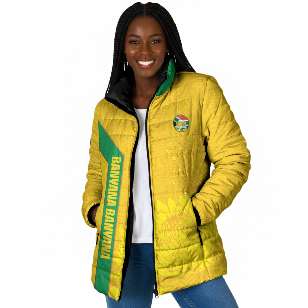 South Africa Soccer Custom Padded Jacket Banyana Banyana Protea Yellow Version