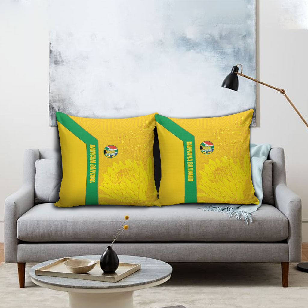South Africa Soccer Pillow Cover Banyana Banyana Protea Yellow Version