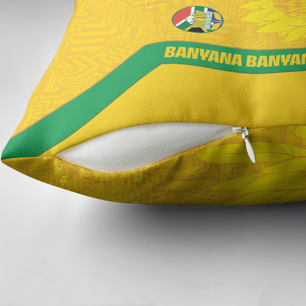 South Africa Soccer Pillow Cover Banyana Banyana Protea Yellow Version