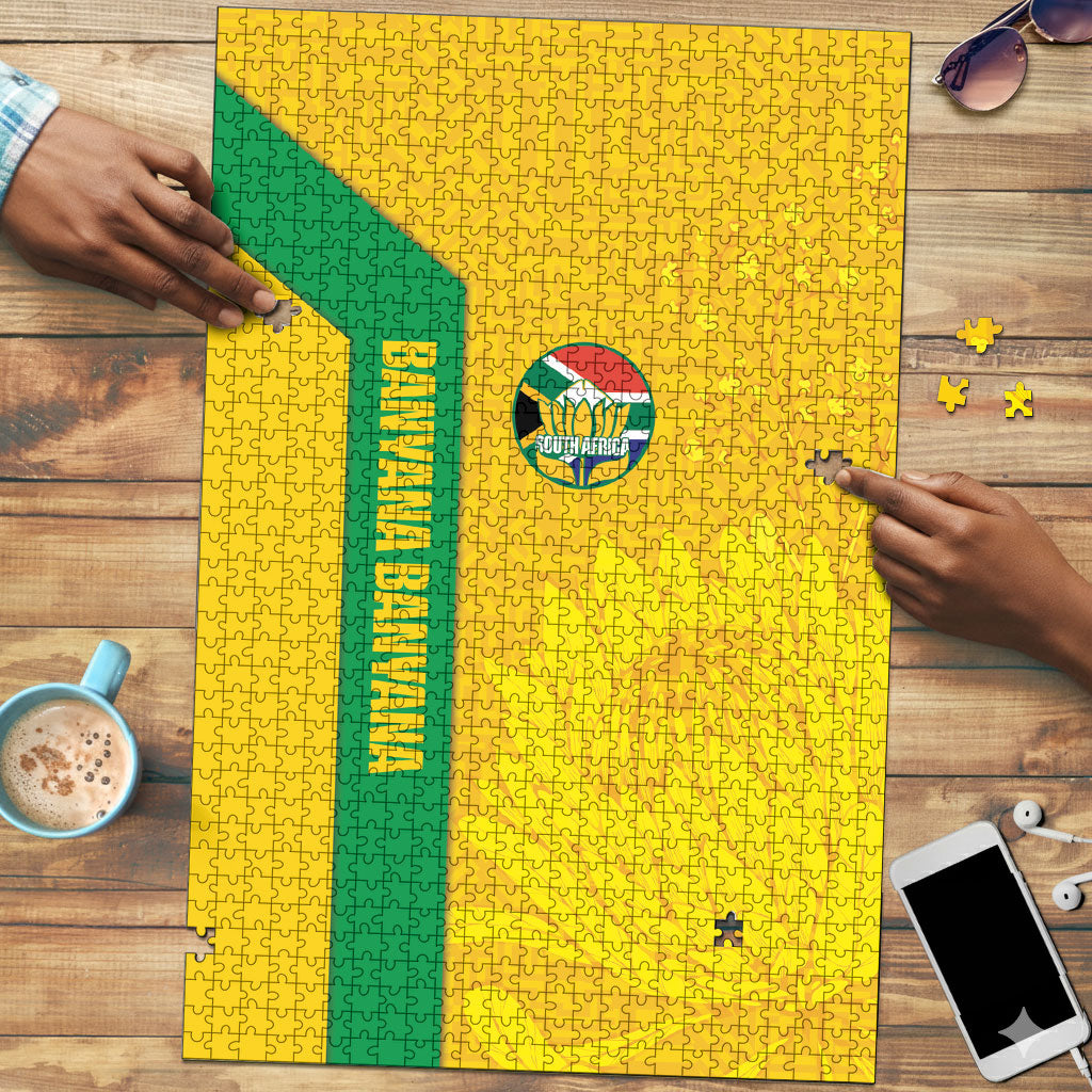 South Africa Soccer Puzzle Banyana Banyana Protea Yellow Version