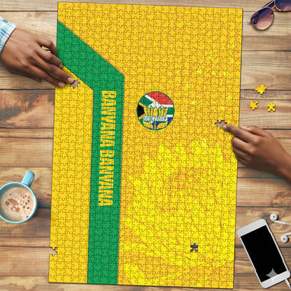 South Africa Soccer Puzzle Banyana Banyana Protea Yellow Version