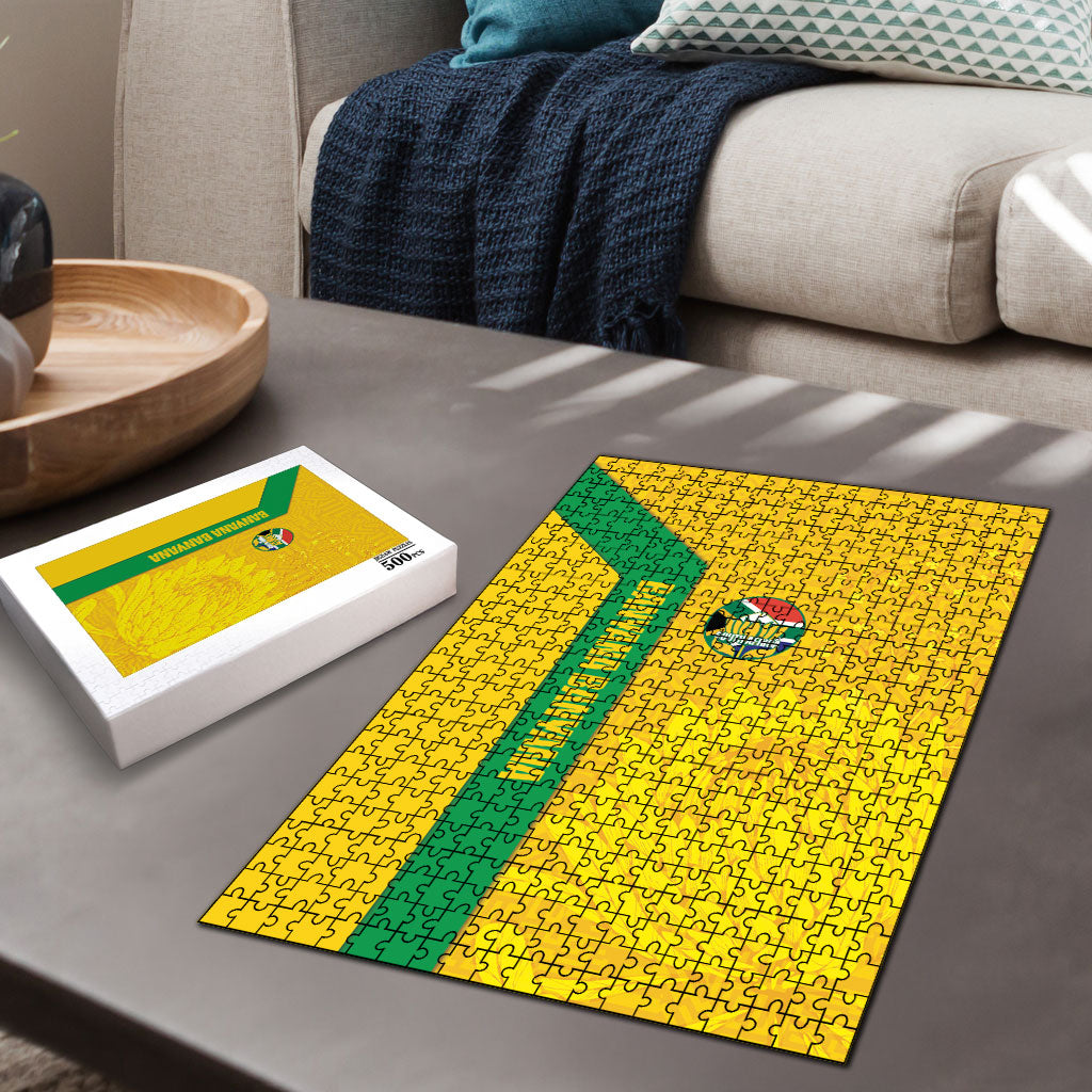 South Africa Soccer Puzzle Banyana Banyana Protea Yellow Version