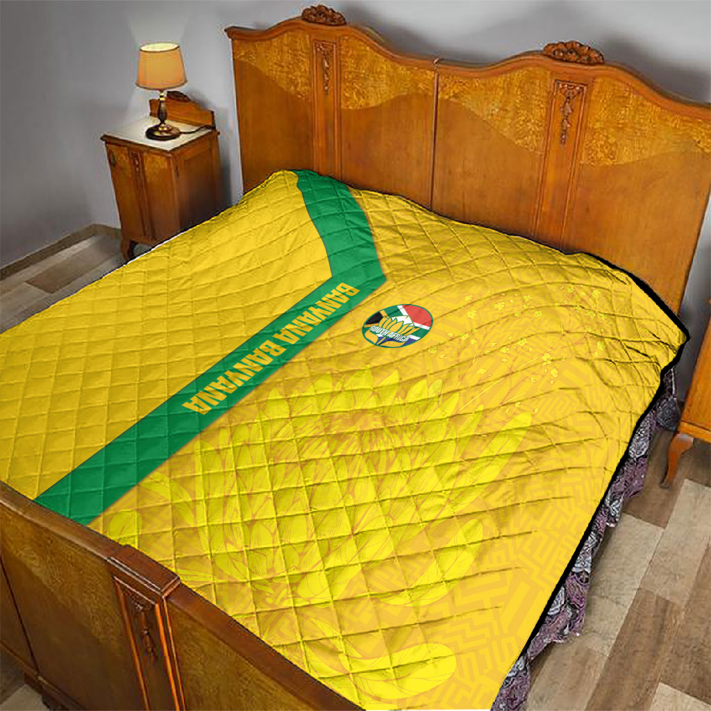 South Africa Soccer Quilt Banyana Banyana Protea Yellow Version