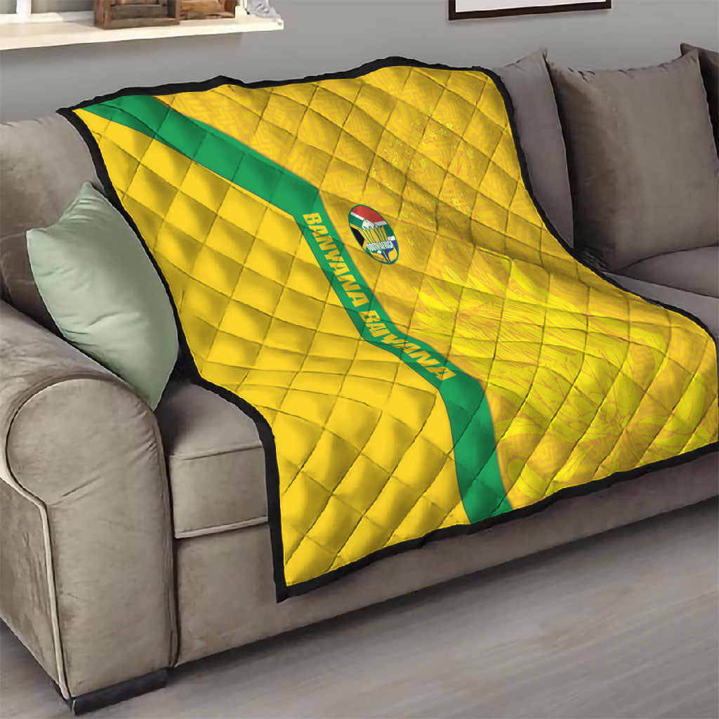 South Africa Soccer Quilt Banyana Banyana Protea Yellow Version