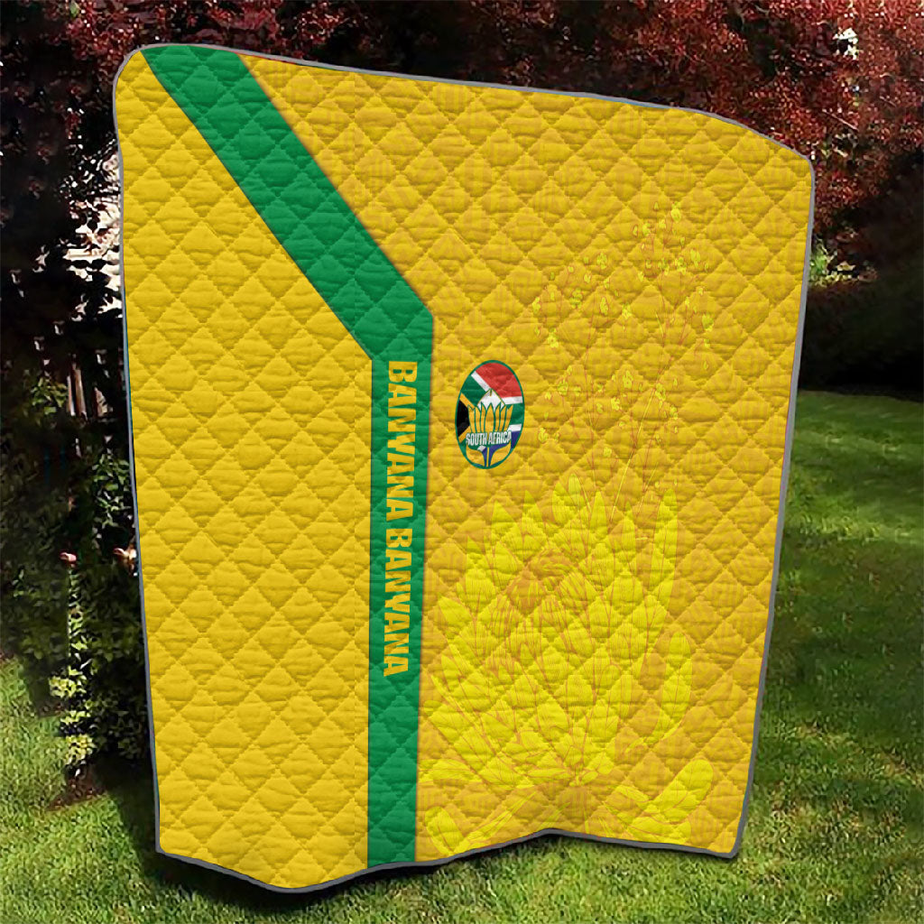 South Africa Soccer Quilt Banyana Banyana Protea Yellow Version
