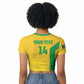 South Africa Soccer Custom Raglan Cropped T shirt Banyana Banyana Protea Yellow Version