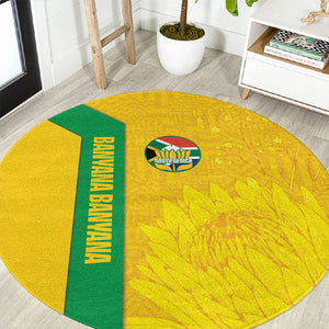 South Africa Soccer Round Carpet Banyana Banyana Protea Yellow Version
