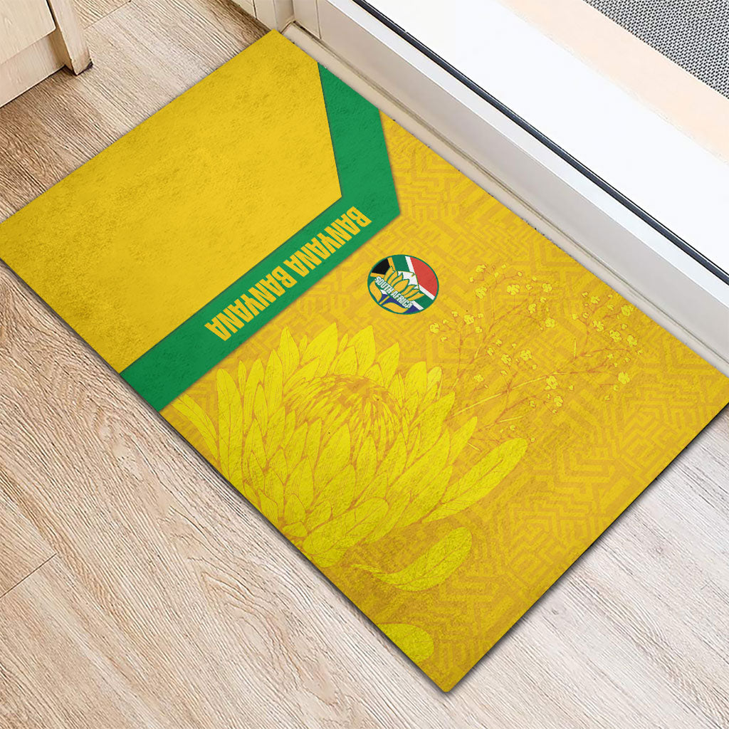 South Africa Soccer Rubber Doormat Banyana Banyana Protea Yellow Version