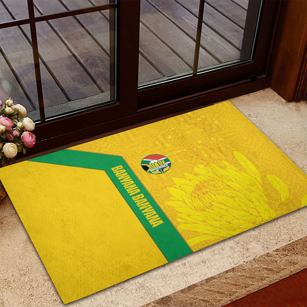 South Africa Soccer Rubber Doormat Banyana Banyana Protea Yellow Version