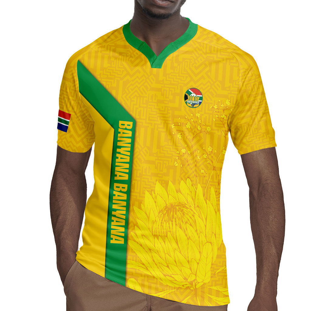 South Africa Soccer Custom Rugby Jersey Banyana Banyana Protea Yellow Version