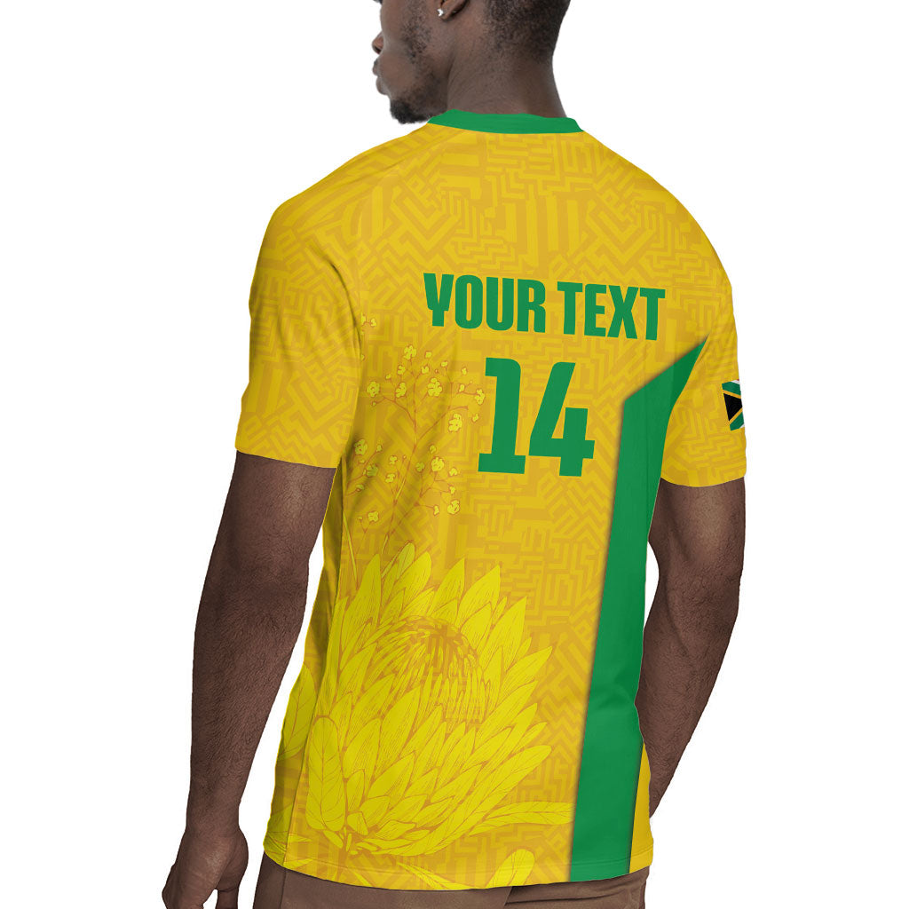 South Africa Soccer Custom Rugby Jersey Banyana Banyana Protea Yellow Version