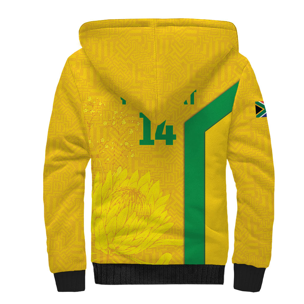 South Africa Soccer Custom Sherpa Hoodie Banyana Banyana Protea Yellow Version
